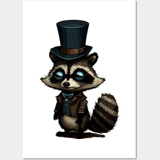 Raccoon Top Hat Posters and Art